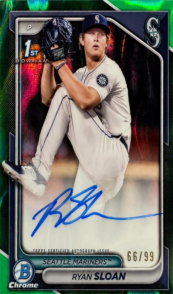2024 Bowman Draft Chrome Baseball Green Lava Refractor Ryan Sloan #CPA-RS