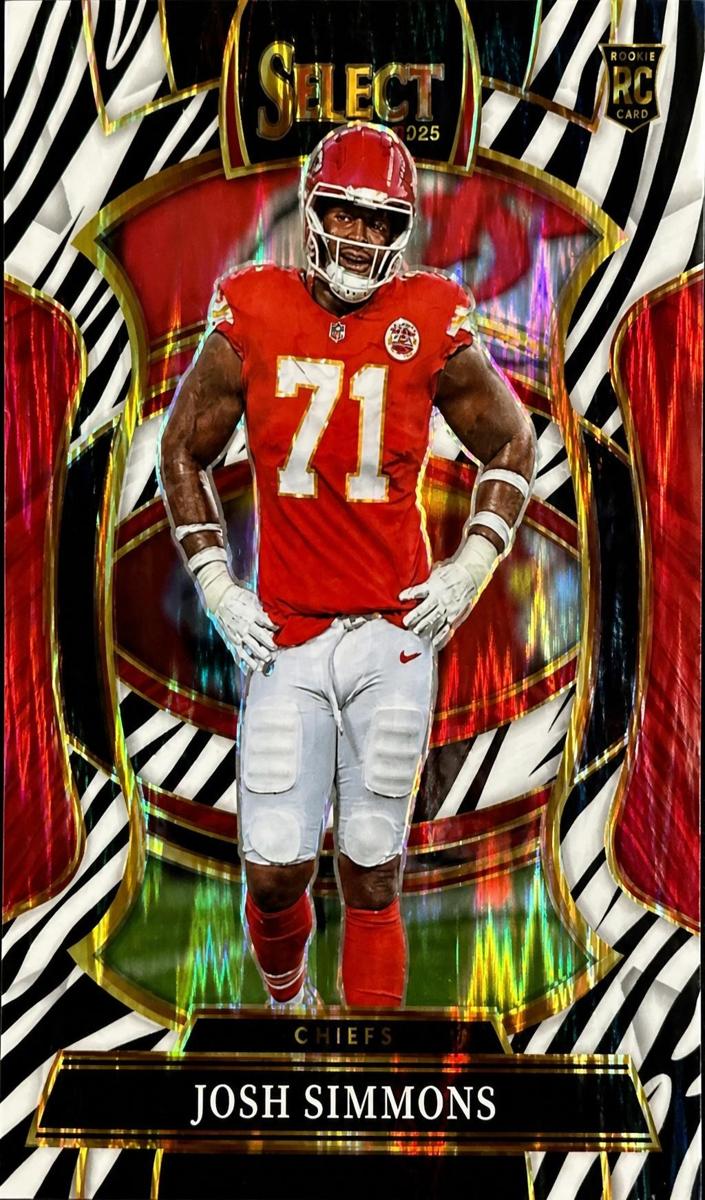 2025 Panini Select Football Zebra Shock Josh Simmons #8