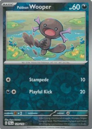 2023 Pokemon Scarlet & Violet Paldea Evolved Reverse Foil Paldean Wooper #129