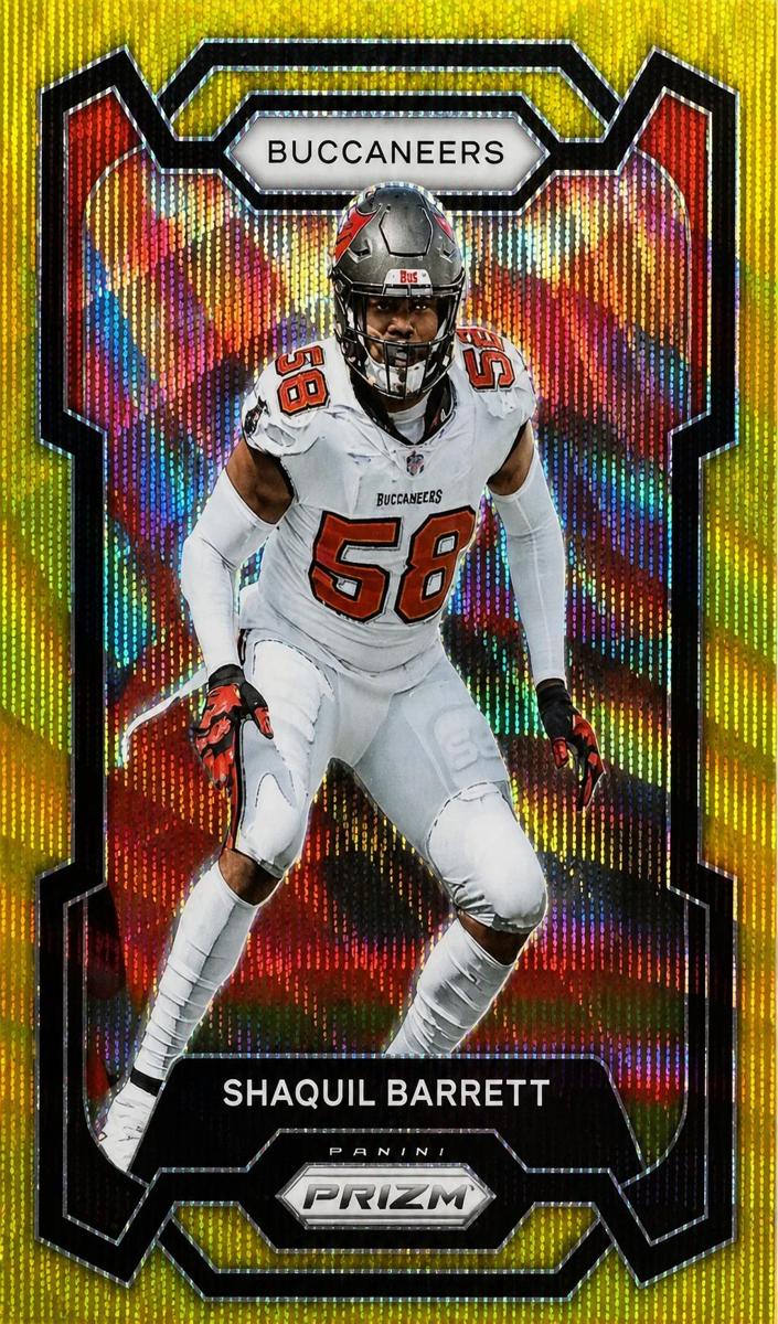 2023 Panini Prizm Football Gold Wave Shaquil Barrett #281 PSA 8