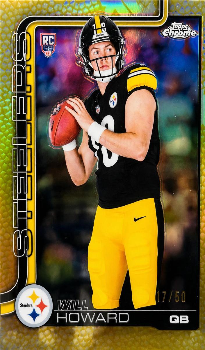 2025 Topps Chrome Football Football Leather Gold Refractor Will Howard #321