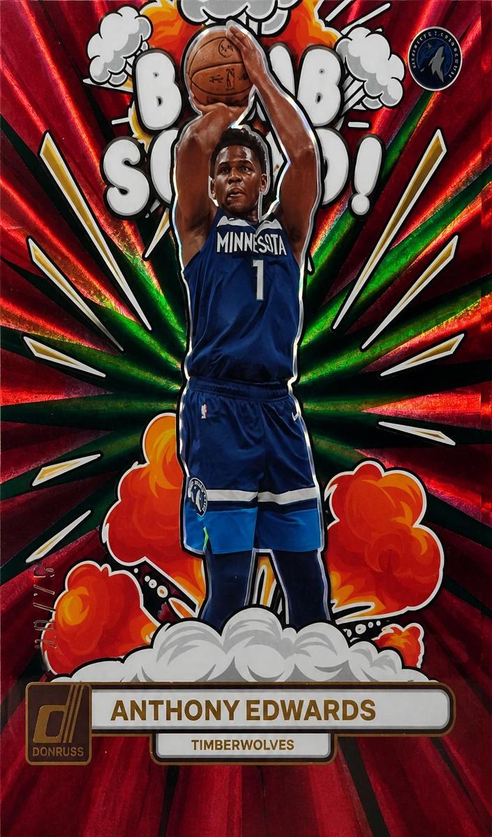 2023 Panini Donruss Basketball Holo Red and Green Laser Anthony Edwards #6 PSA 10