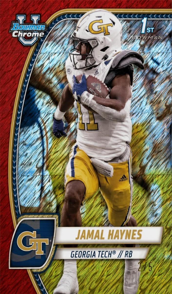 2024 Bowman Chrome University Football Shimmer Red Refractor Jamal Haynes #90