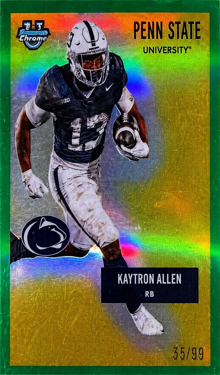 2025 Bowman Chrome University Football Green Refractor Kaytron Allen #55AV-25