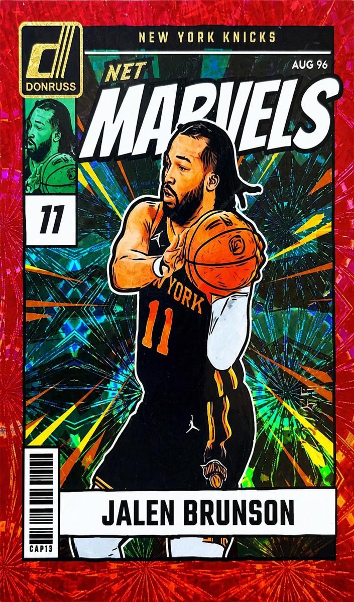 2024 Panini Donruss Basketball International Red Fireworks Jalen Brunson #25 PSA 10