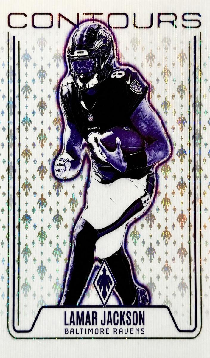2024 Panini Phoenix Football White Shimmer Lamar Jackson #CON-LJN