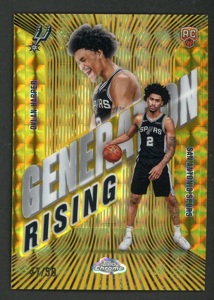 2025 Topps Chrome Basketball Geometric Gold Refractor Dylan Harper #GR-2 PSA 8