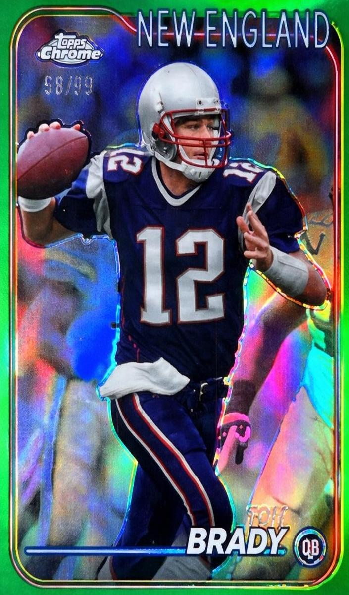 2024 Topps Chrome Football Green Refractor Tom Brady #120
