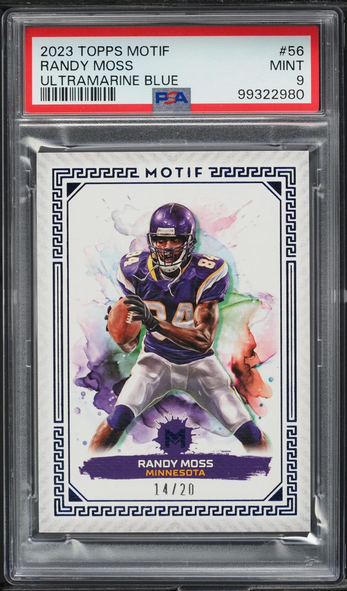 2023 Topps Motif Football Ultramarine Blue Randy Moss #56 PSA 9