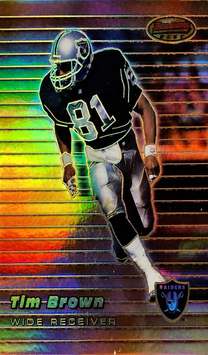 1999 Bowman's Best Football Refractor Tim Brown #5