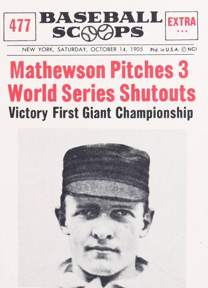 1961 NU-Card Scoops Baseball Christy Mathewson #477