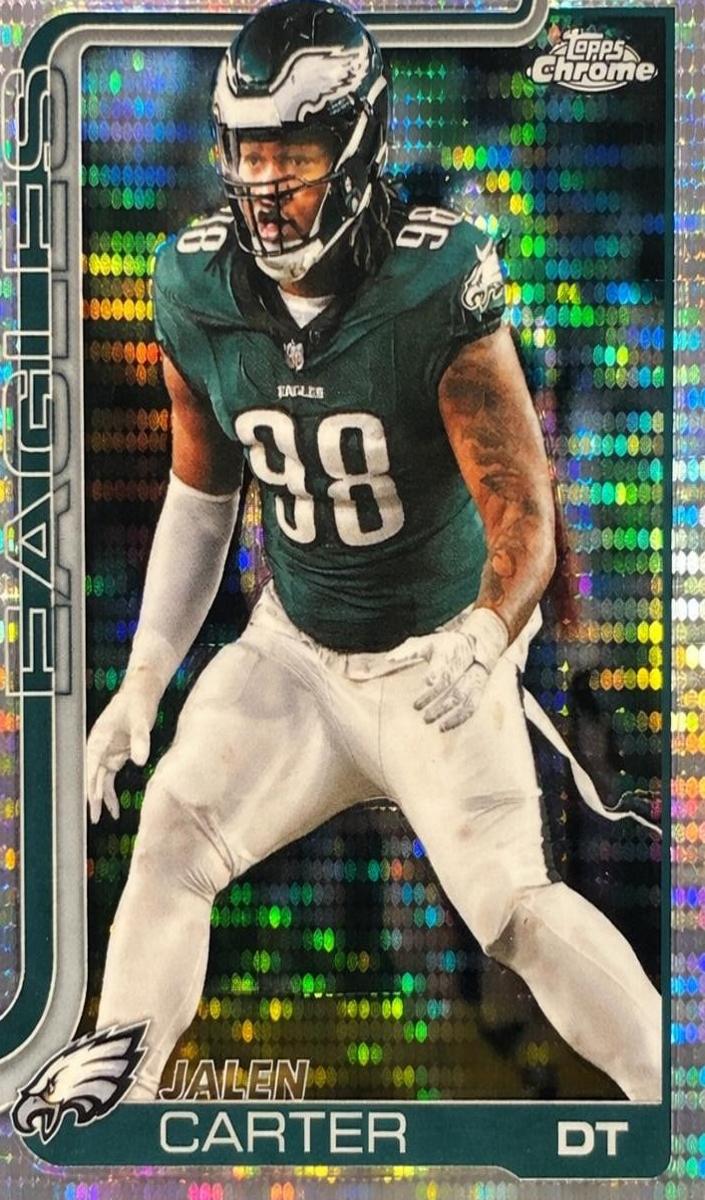 2025 Topps Chrome Football Pulsar Refractor Jalen Carter #250