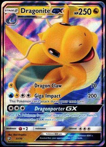 2018 Pokemon Sun & Moon Dragon Majesty Dragonite #37 PSA 9