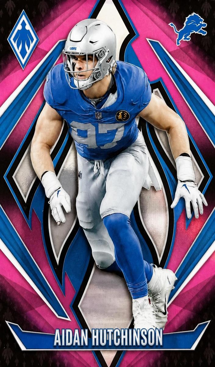 2024 Panini Phoenix Football Pink Fade Aidan Hutchinson #4 PSA 10