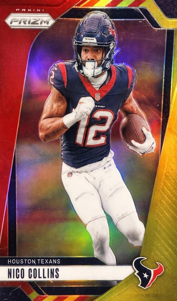 2024 Panini Prizm Football Red and Yellow Nico Collins #113 PSA 8.5