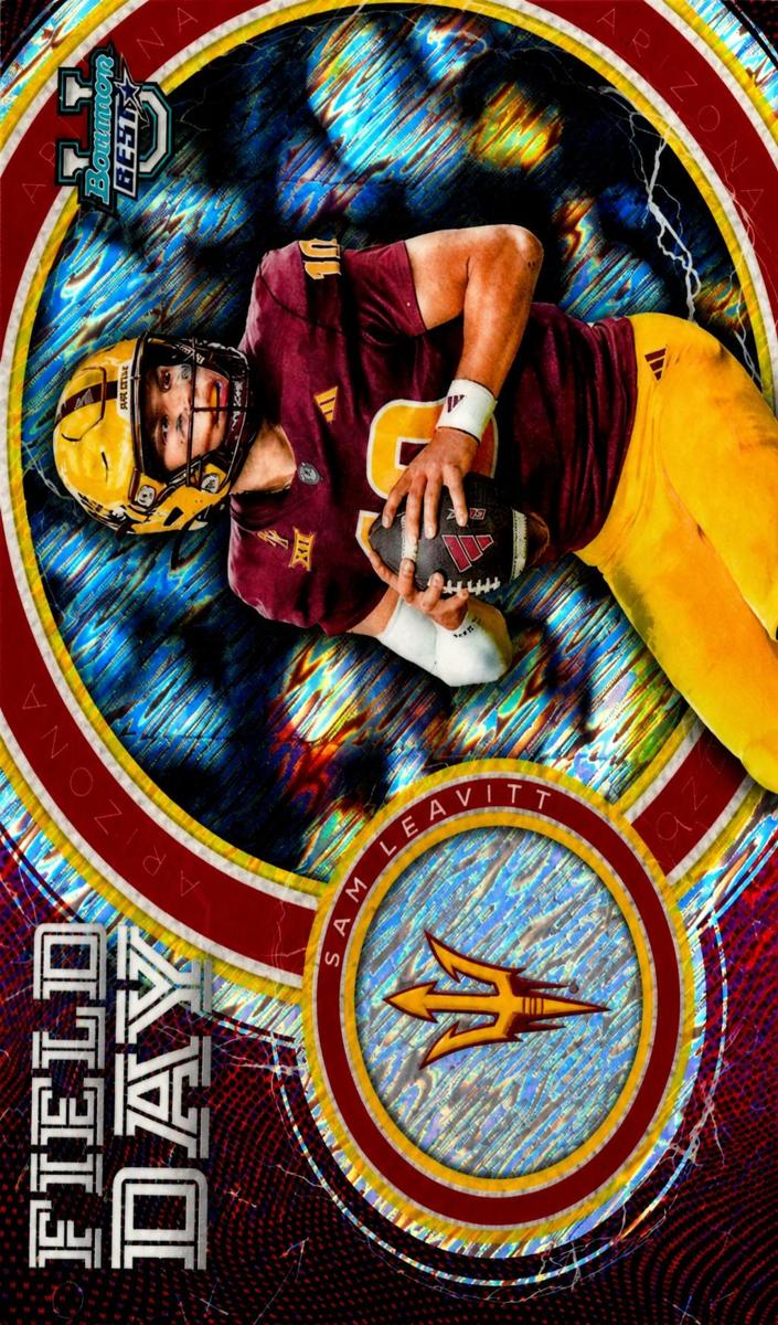 2025 Bowman Best University Football Shimmer Refractor Sam Leavitt #FD-9