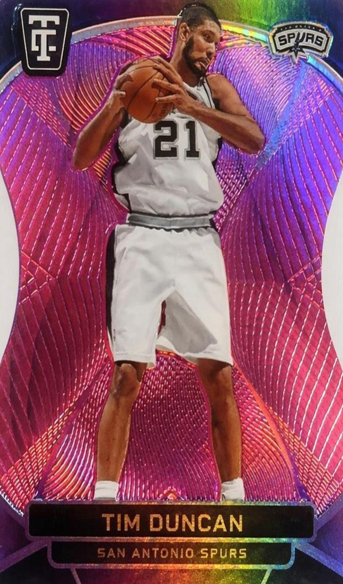 2024 Panini Totally Certified Basketball Mirror Platinum Pink Die Cut Tim Duncan #176