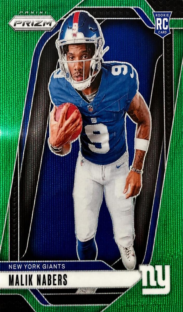 2024 Panini Prizm Football Green Wave Malik Nabers #28 PSA 9