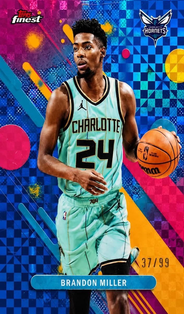 2025 Topps Finest Basketball Blue X-Fractor Brandon Miller #48 PSA 10