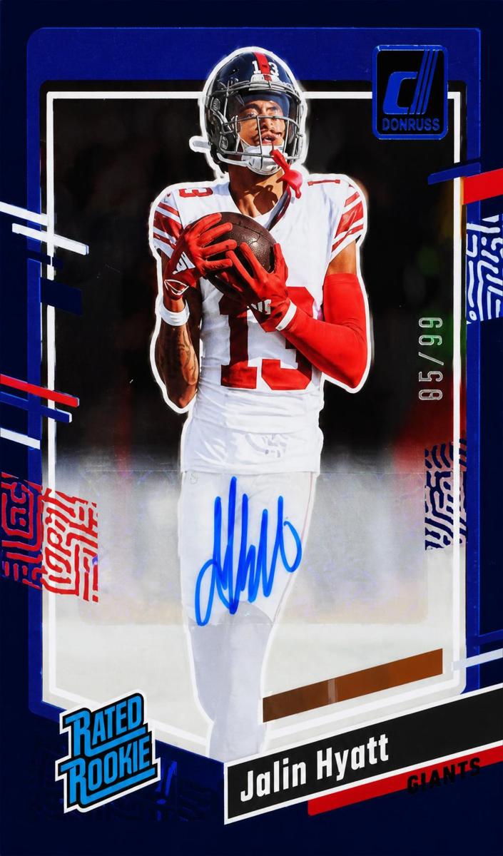 2023 Panini Clearly Donruss Football Blue Jalin Hyatt #65