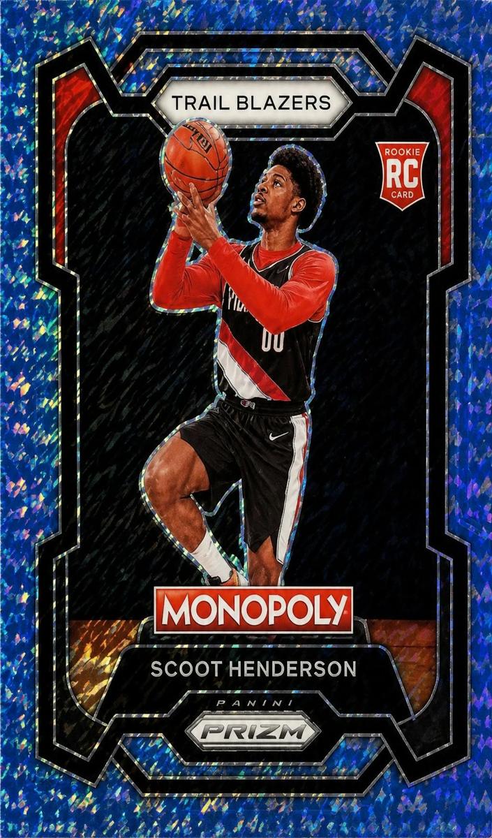 2023 Panini Prizm Monopoly Basketball Blue Millionaire Shimmer Scoot Henderson #75