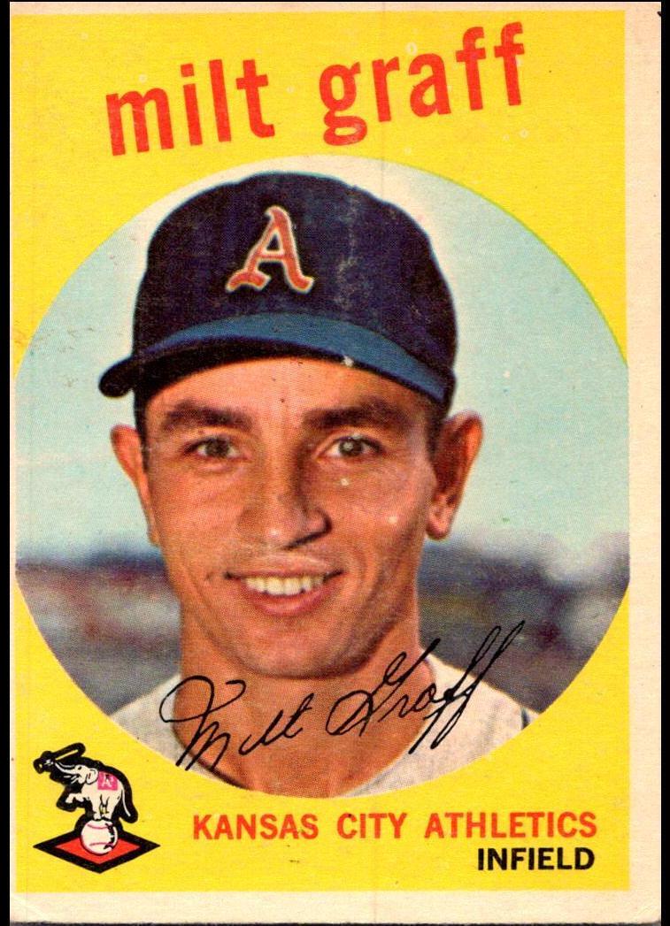 1959 Topps Baseball Milt Graff #182 PSA 8