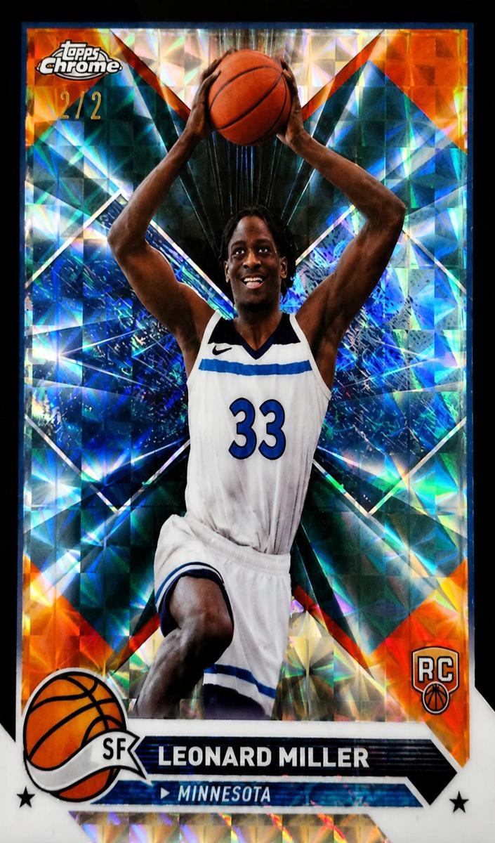 2023 Topps Chrome Basketball Black Refractor Leonard Miller #158
