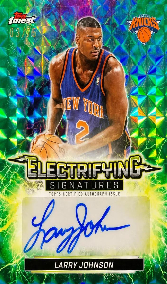 2025 Topps Finest Basketball Green Geometric Refractor Larry Johnson #ESG-LJ