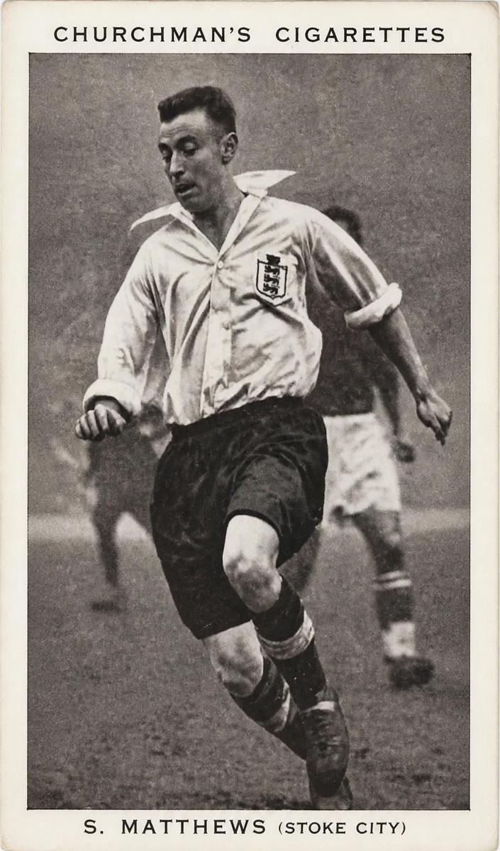 1938 W.A. & A.C. Churchman Association Footballers Soccer S. Matthews #29 PSA 7