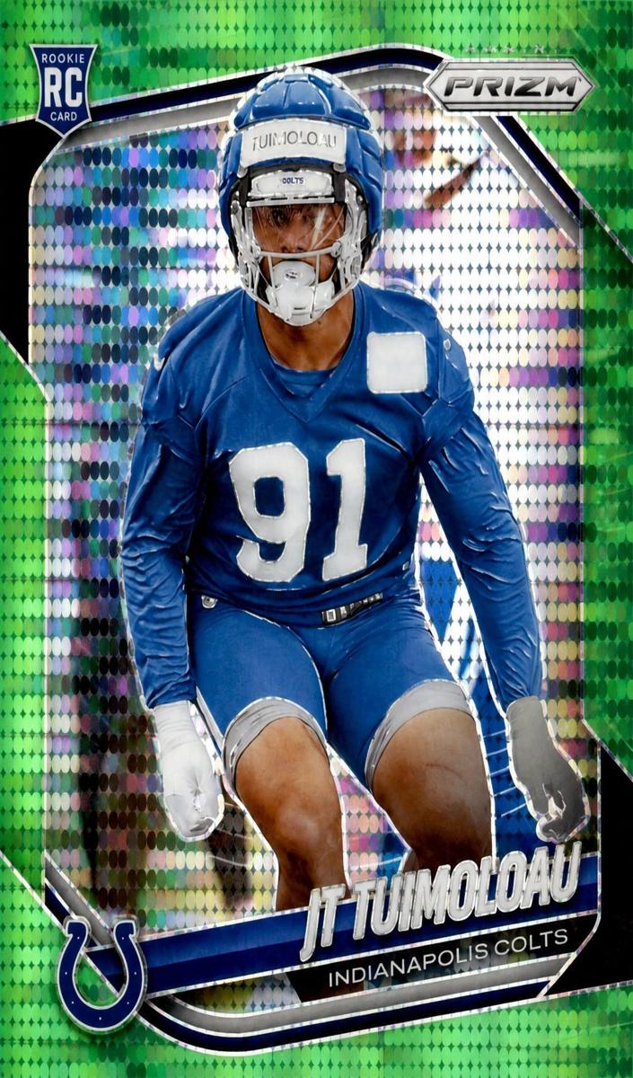 2025 Panini Prizm Football Neon Green Pulsar JT Tuimoloau #324