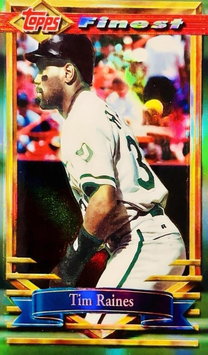 1994 Topps Finest Baseball Refractor Tim Raines #192 PSA 8