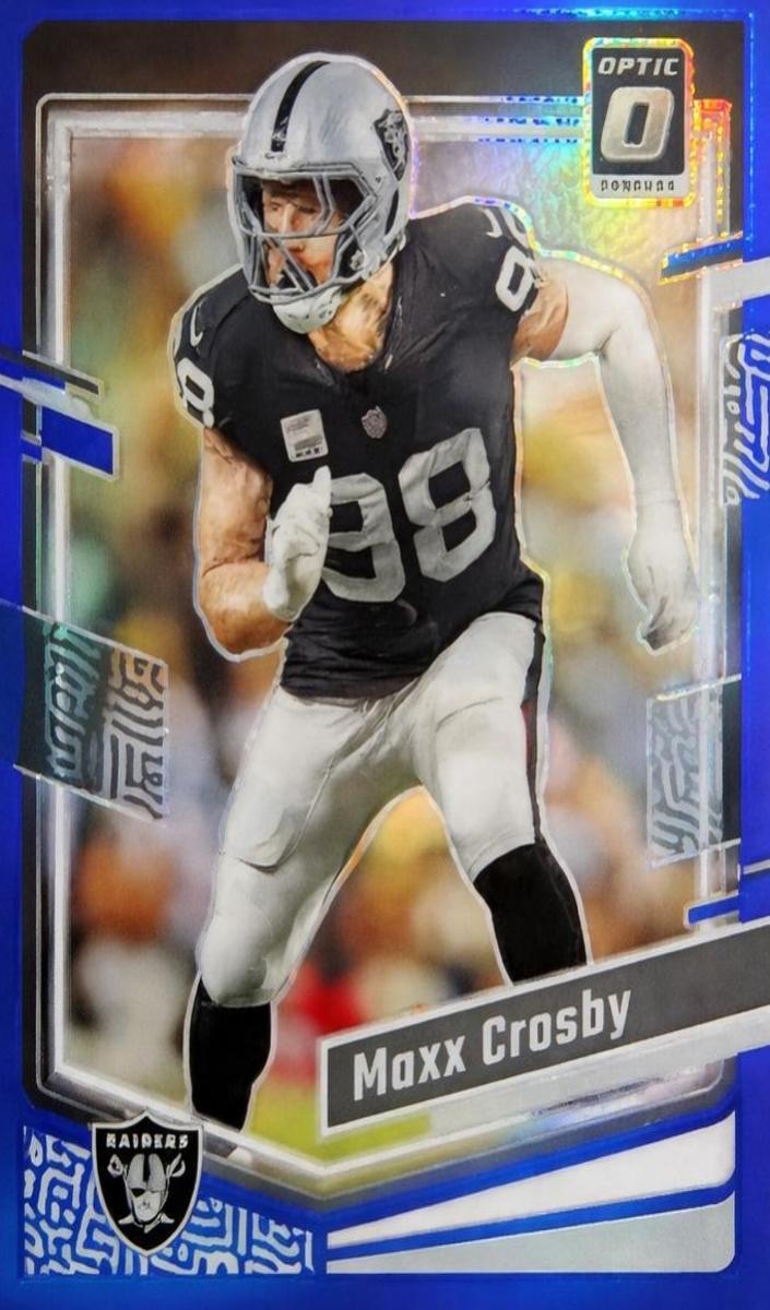 2023 Donruss Optic Football Blue Maxx Crosby #100 PSA 10