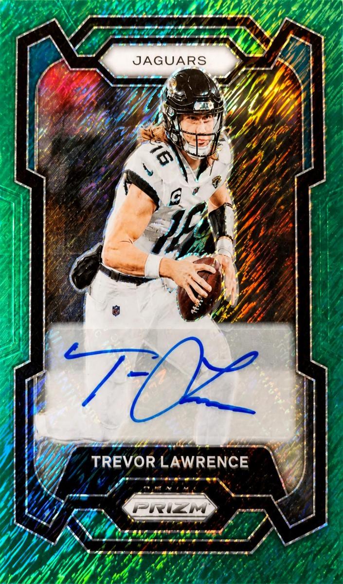 2023 Panini Prizm Football Green Shimmer Trevor Lawrence #139