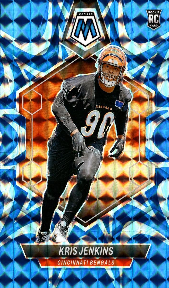 2024 Panini Mosaic Football Reactive Blue Kris Jenkins #348