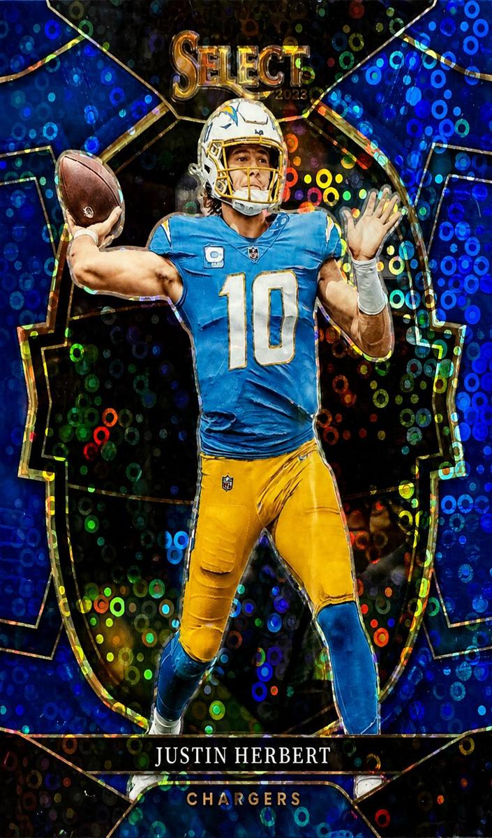 2022 Panini Select Football Blue Disco Prizm Justin Herbert #14