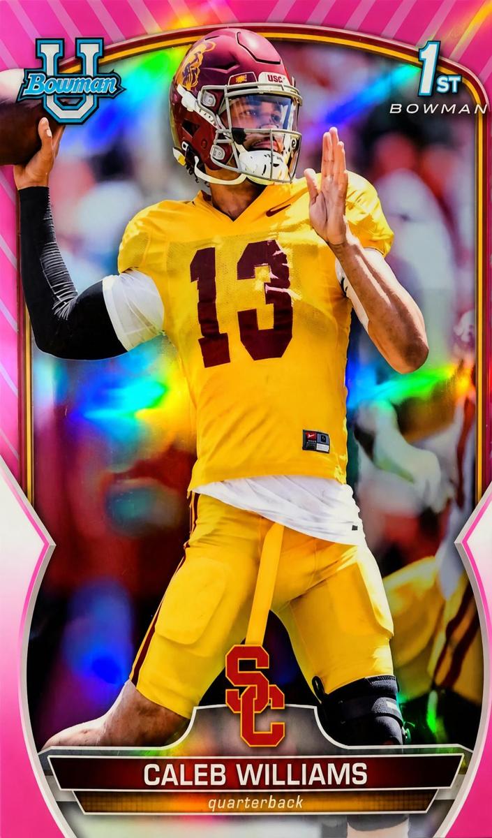 2022 Bowman Chrome University Football Pink Refractor Caleb Williams #50 PSA 10