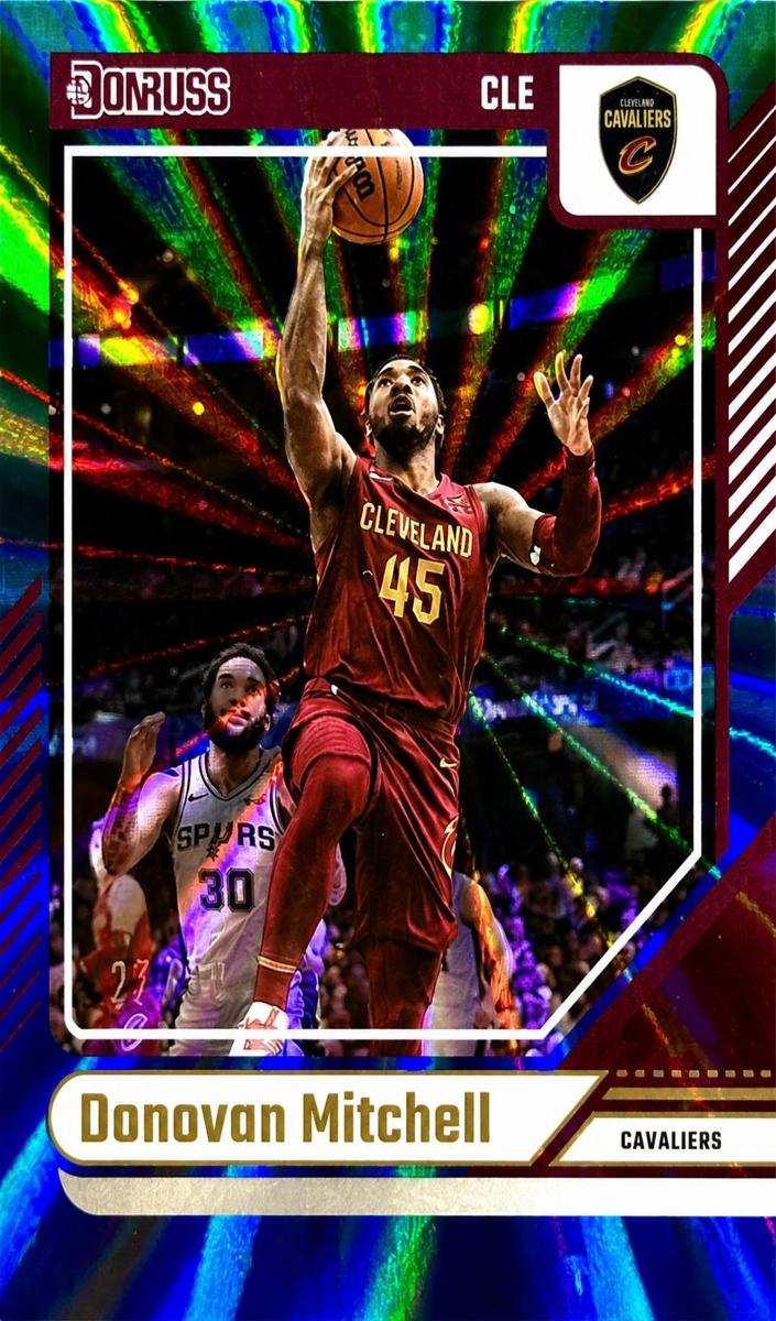 2024 Panini Donruss Basketball Holo Blue and Green Laser Donovan Mitchell #110