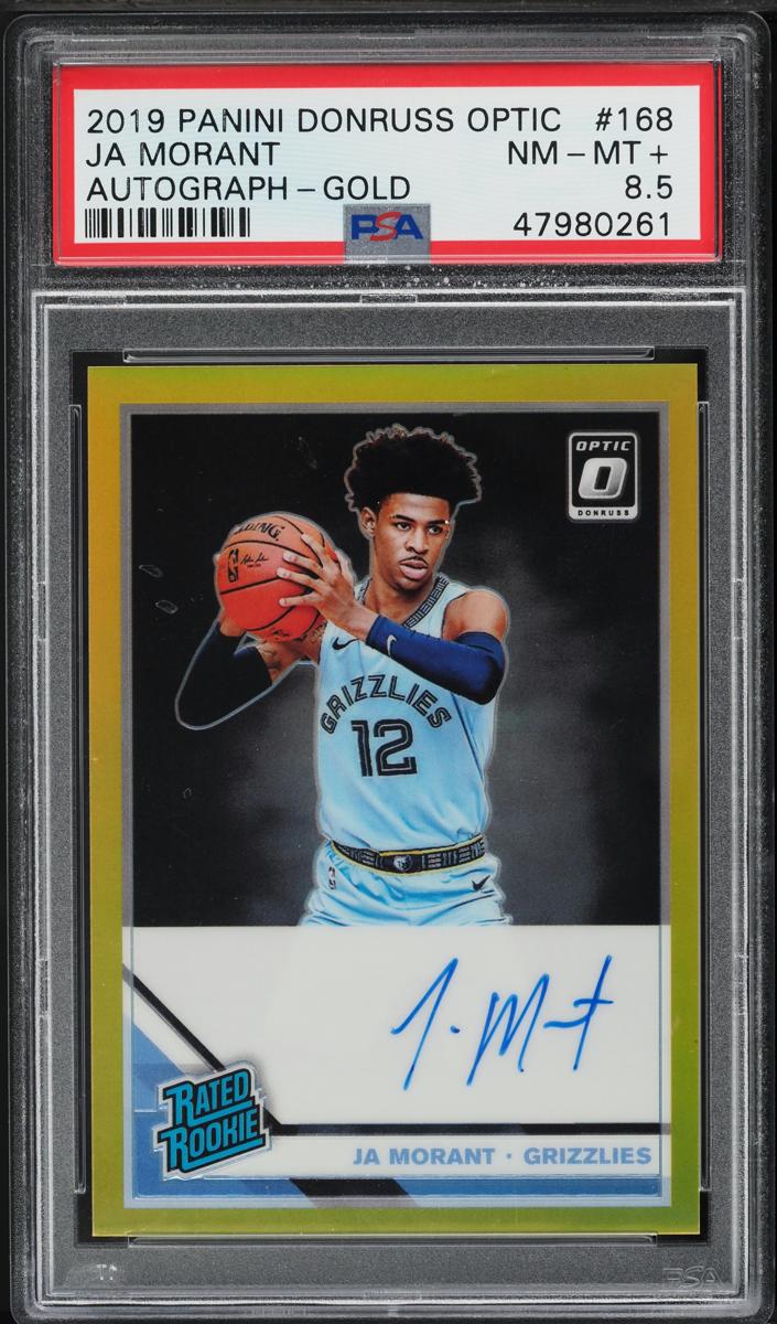 2019 Donruss Optic Basketball Gold Ja Morant #168 PSA 8