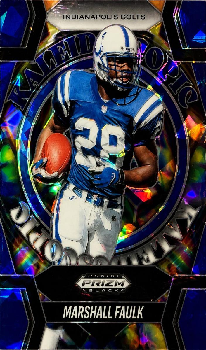 2025 Panini Prizm Black Football Blue Ice Marshall Faulk #13