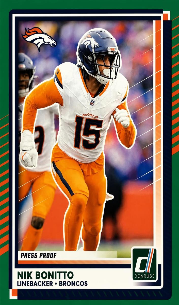 2025 Panini Donruss Football Press Proof Green Nik Bonitto #300