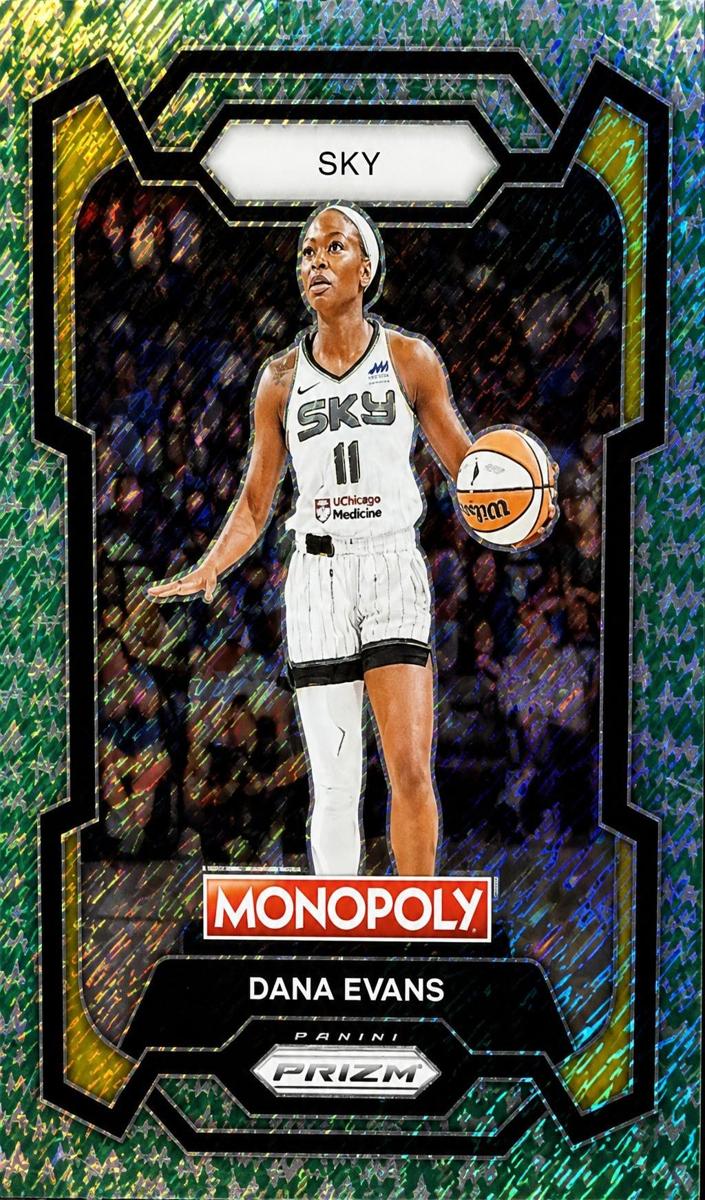 2024 Panini Prizm Monopoly WNBA Basketball Green Millionaire Shimmer Dana Evans #55