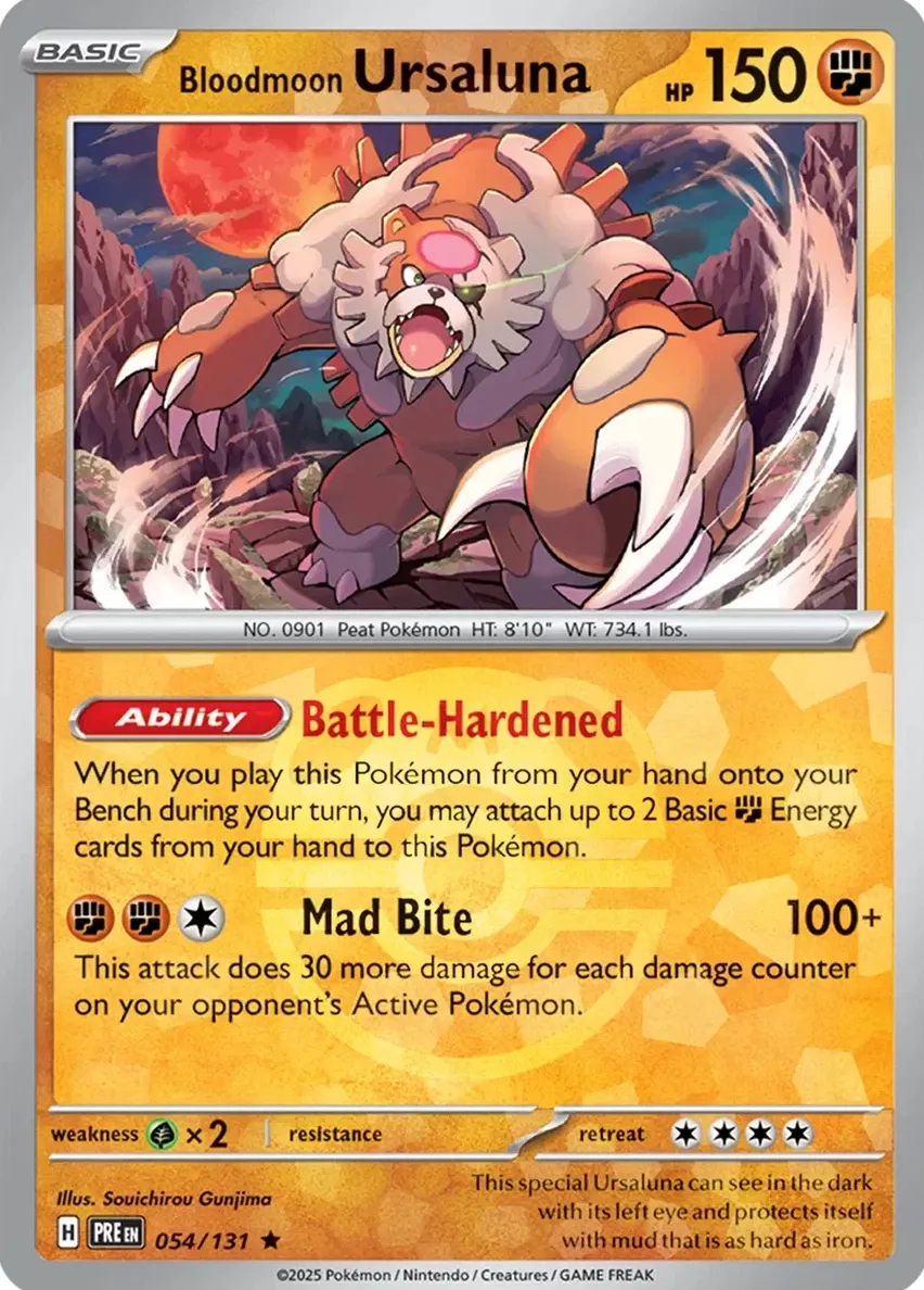 2025 Pokemon Scarlet & Violet Prismatic Evolutions Master Ball Bloodmoon Ursaluna #54 PSA 9