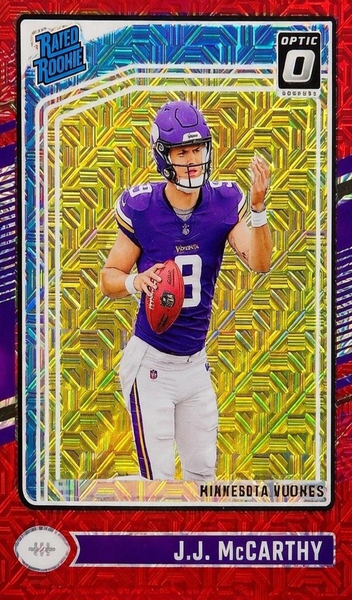 2024 Donruss Optic Football Red Mojo J.J. McCarthy #235 PSA 9
