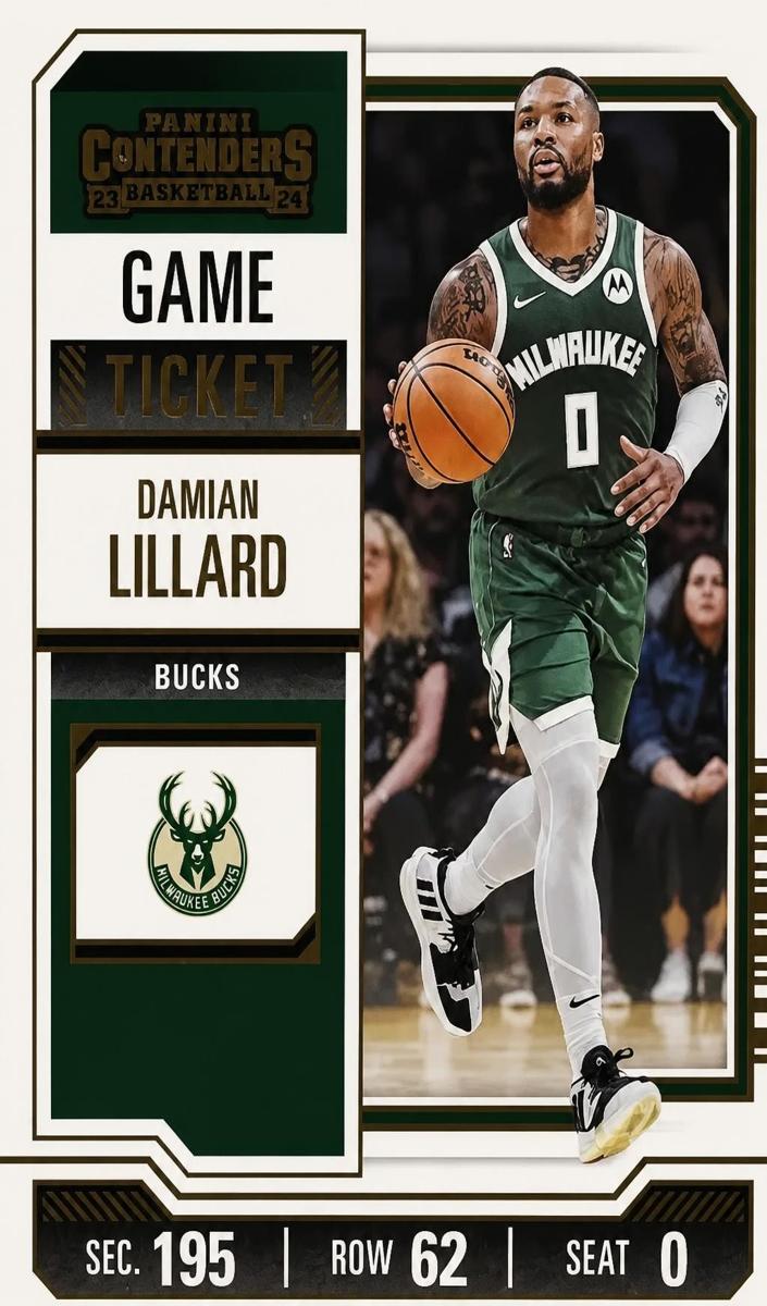 2023 Panini Contenders Basketball Bronze Game Ticket Damian Lillard #9
