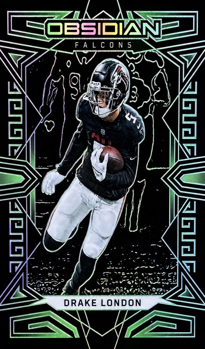 2023 Panini Obsidian Football Electric Etch Green Drake London #4