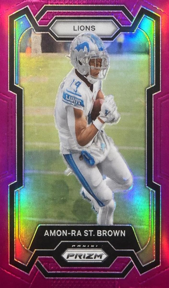 2023 Panini Prizm Football Purple Amon-Ra St. Brown #96