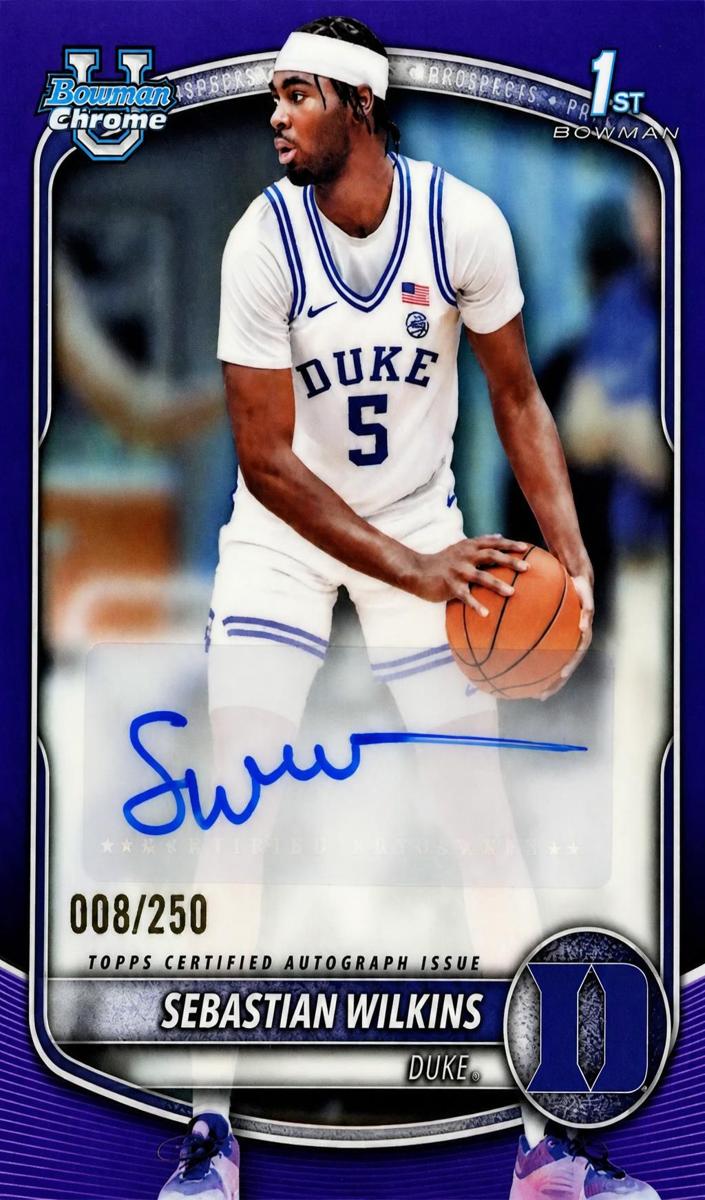 2025 Bowman Basketball Purple Refractor Sebastian Wilkins #CPA-SI