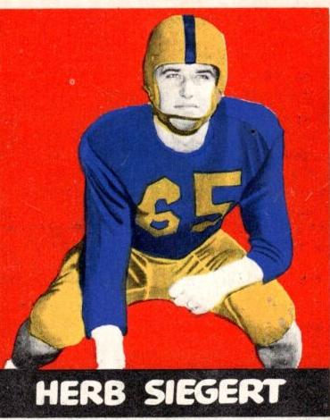 1948 Leaf Football Bright Yellow Pants Herb Siegert #88 PSA 7