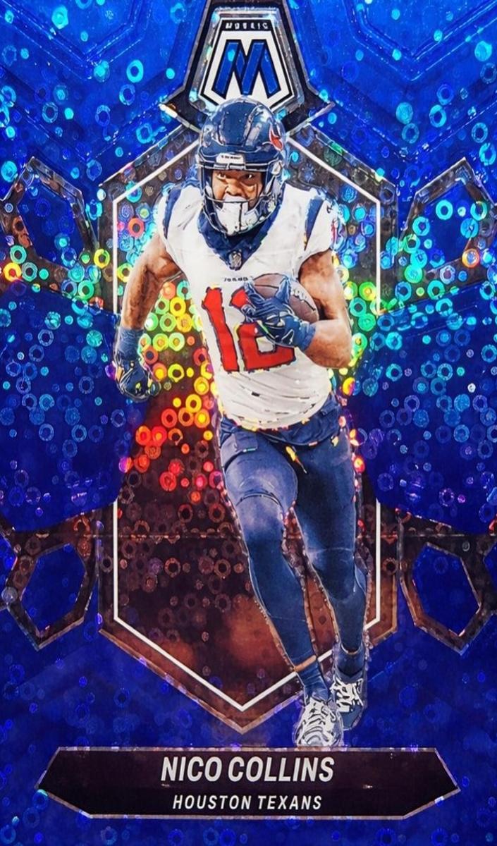 2024 Panini Mosaic Football No Huddle Blue Nico Collins #88