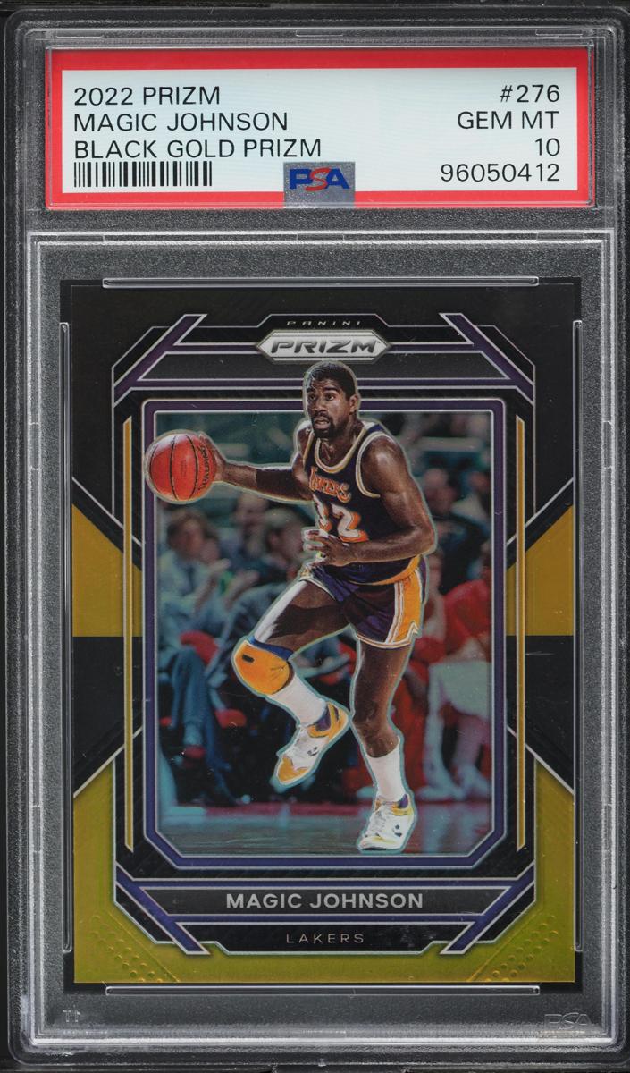 2022 Panini Prizm Basketball Black Gold Magic Johnson #276 PSA 8.5